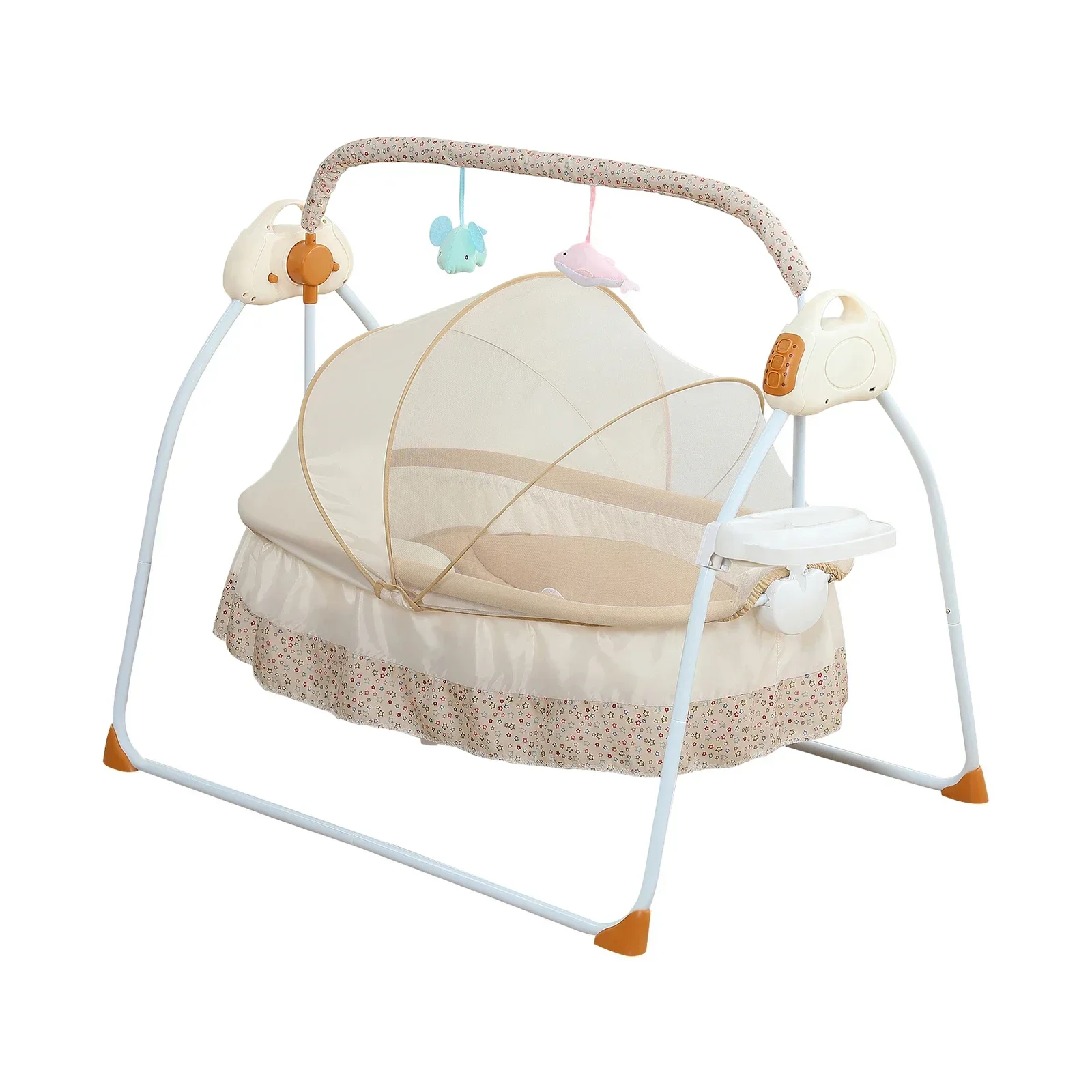 BYMAOCAR Foldable Baby Bassinet, Electric Baby Crib Cradle, 0-18 MonthsInfant Bed Auto Swing W/ Music, 25KG/55LBS Capacity Sd9323191fbe0469a81eac34ba75b8e4bD
