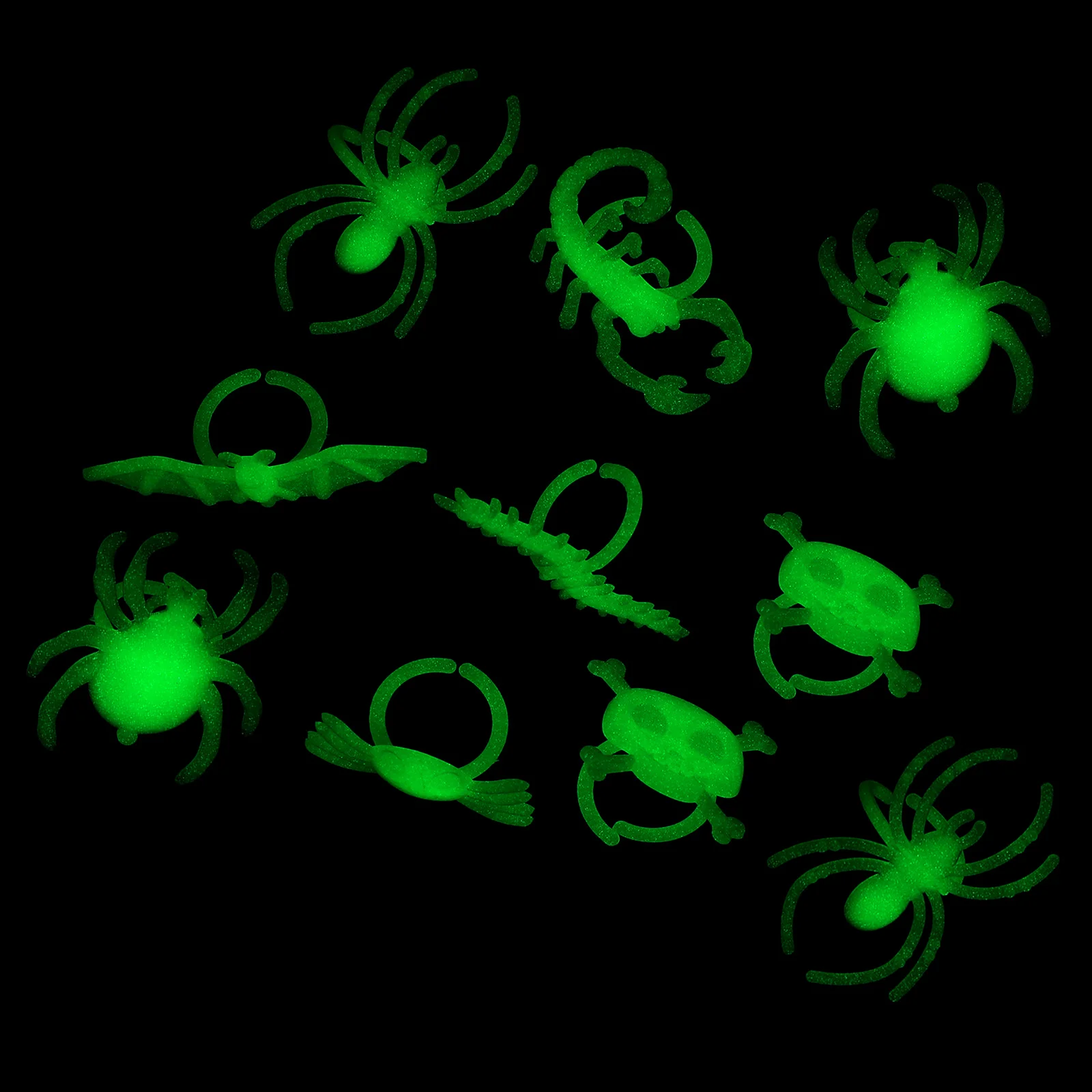 24 Pcs Accessories Prom Luminous Insect Ring Child Childrens Toys Colorful Rings Halloween Party Plastic Light up Glow