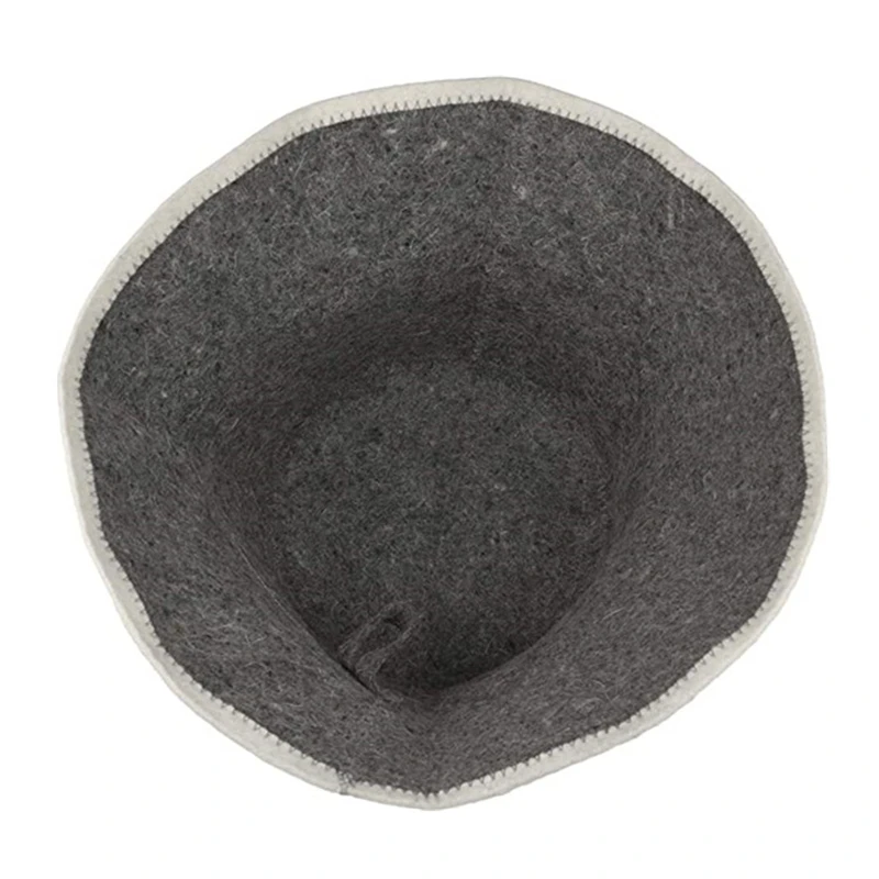 Wool felt sauna bucket hat for Russian Banya sauna hat gray for men and women 3