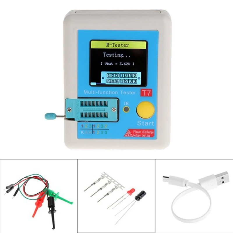 1.8 Inch Colorful Display Multifunctional TFT Backlight Transistor LCR-TC7 Tester For Diode Triode Capacitor Resisto