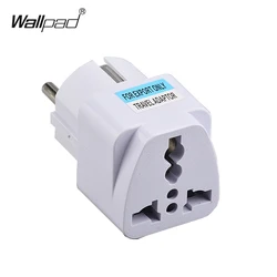 Universal Travel Power Adapter, Black EU Plug Converter - Grey White