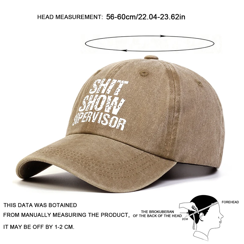 Unisex SHIT SHOW SUPERVISOR Print Baseball Caps Adjustable Casual Sunscreen