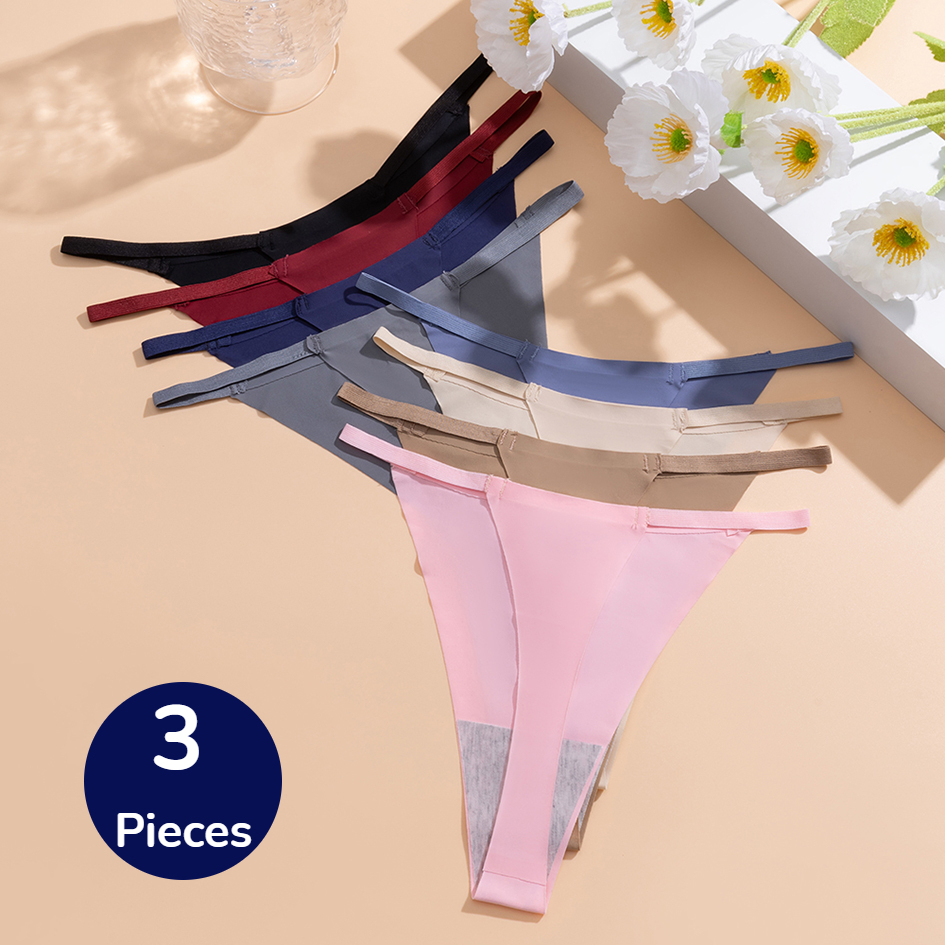 TrowBridge 3PCS Seamless Female Thongs Women's Panties Breathable Underwear Sports G-String Soft Cozy Lingerie Sexy Lingerie Hot