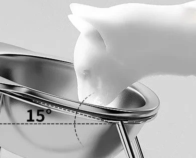 Raised Cat Bowls Tilted Neck Guard Cat Food Bowl 304 Stainless Steel Shatter-resistant Elevated 15° Pet Supplies For Puppy Cat Raised Cat Bowls Tilted Neck Guard Cat Food Bowl 304 Stainless Steel Shatter-resistant Elevated 15° Pet Supplies For Puppy Cat