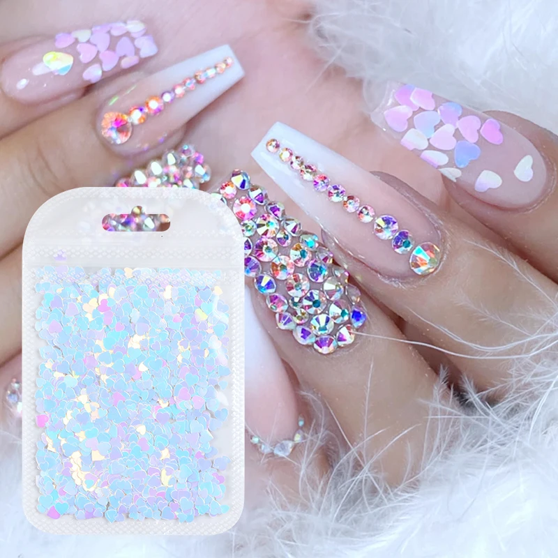 12 Grids Holographic Nail Glitter Wsimily Butterfly Flower Heart Rabbit  Pink Gold Nail Art Sequins Glitter for Acrylic Nails Design Paillettes  Shining Flake Glitter Valentine's Day Nail Decoration, Pink Nail Glitter -