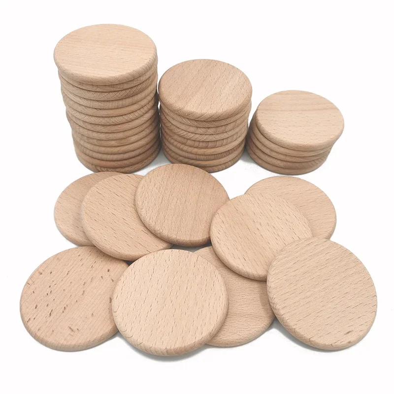 30pcs 4 Inch Wood Circles For Crafts Unfinished Wood Rounds Wooden Cutouts  For Crafts, Wooden Circles For Kids Painting