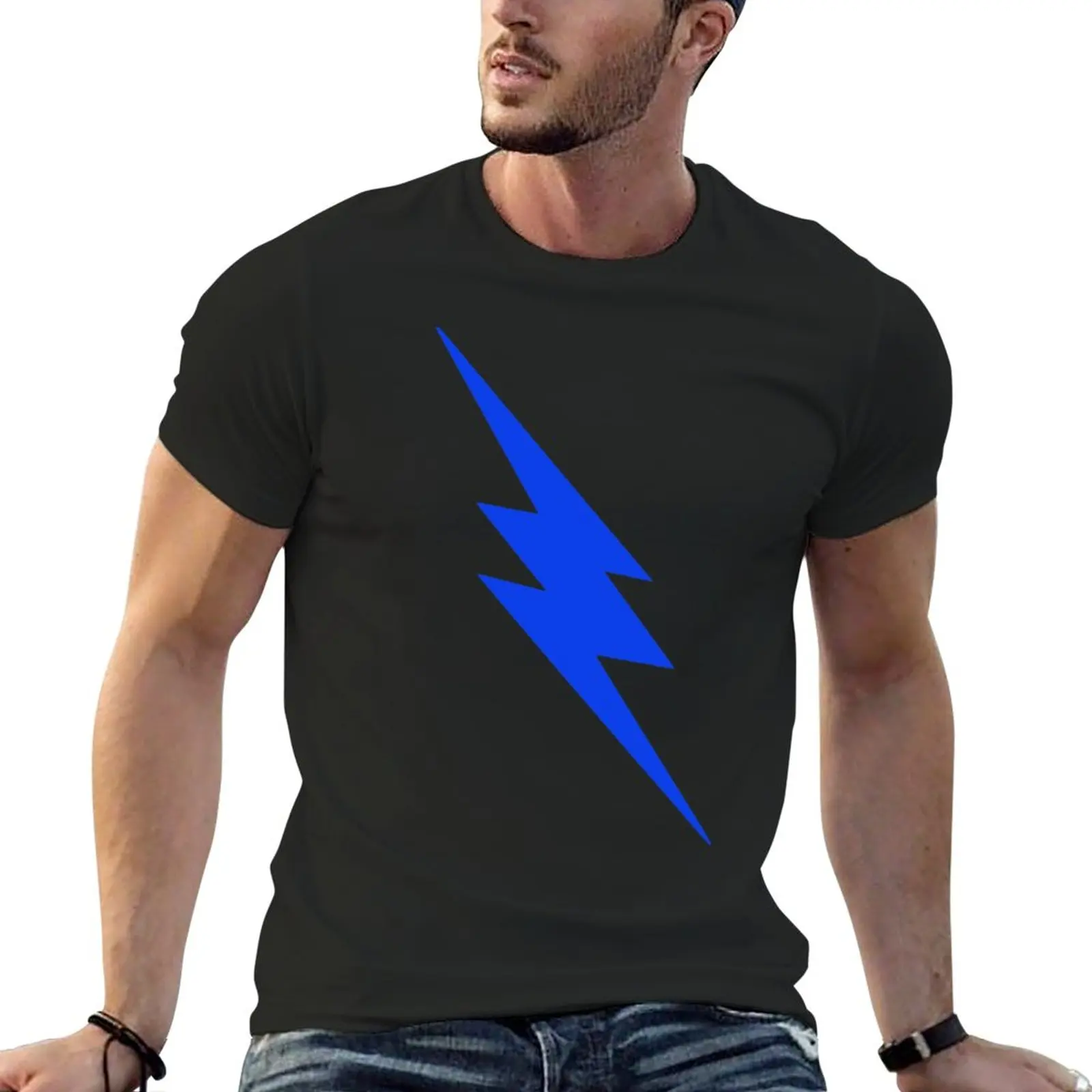 

Blue Lightning Bolt T-Shirt summer top kawaii clothes shirts graphic tees mens graphic t-shirts hip hop