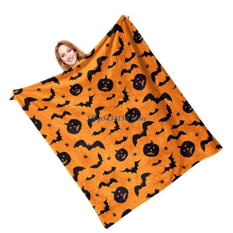 H7ED Polyester Halloweens Decken -lebendige Farbfast -Designs tragbar faltbar für Partys Camping -Heimkino – Detail 8