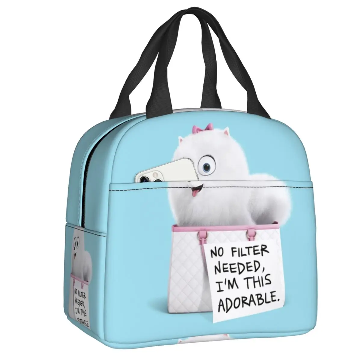 

Cute Pomeranian Dog Insulated Lunch Bag for Camping Travel Animated Film Resuable Cooler Thermal Lunch Box Women Children