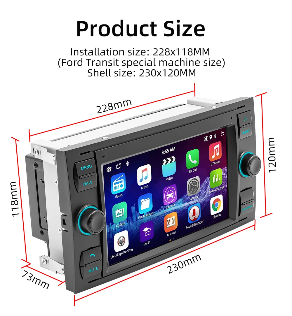 Ptopoyun 2din android autoradio hifi GPS carplay autó Rádióadó Multimédia videó számára Rév Rektifikáló közlemény 2 mondeo S C Minden kuga fiesta Megolvadás