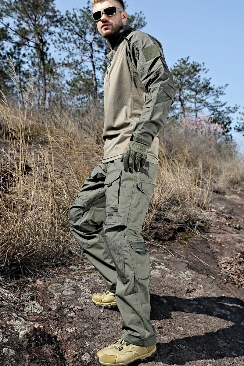 Tactical Suit Set Men Hunting Training Shirt Pants 2 Piece Sets Outdoor Uniform Camouflage Quick-dry Ripstop Clothing Hiking 5