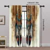 2pcs, Curtain Popular 2D print Feather Art Polyester Easy Install (without rod) Outdoor Decorations Use for Bedroom, Living 5