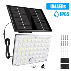 Ultra Bright LED Solar Motion Sensor Wall Light - Waterproof with 3 Modes (184 LEDs)