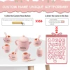 TYRY.HU 7PCS/Set Silicone Toddler Toys Tea Set For Little Girls And Boys 100% Food Silicone BPA Free Tea Set For Kids Tea Time 6