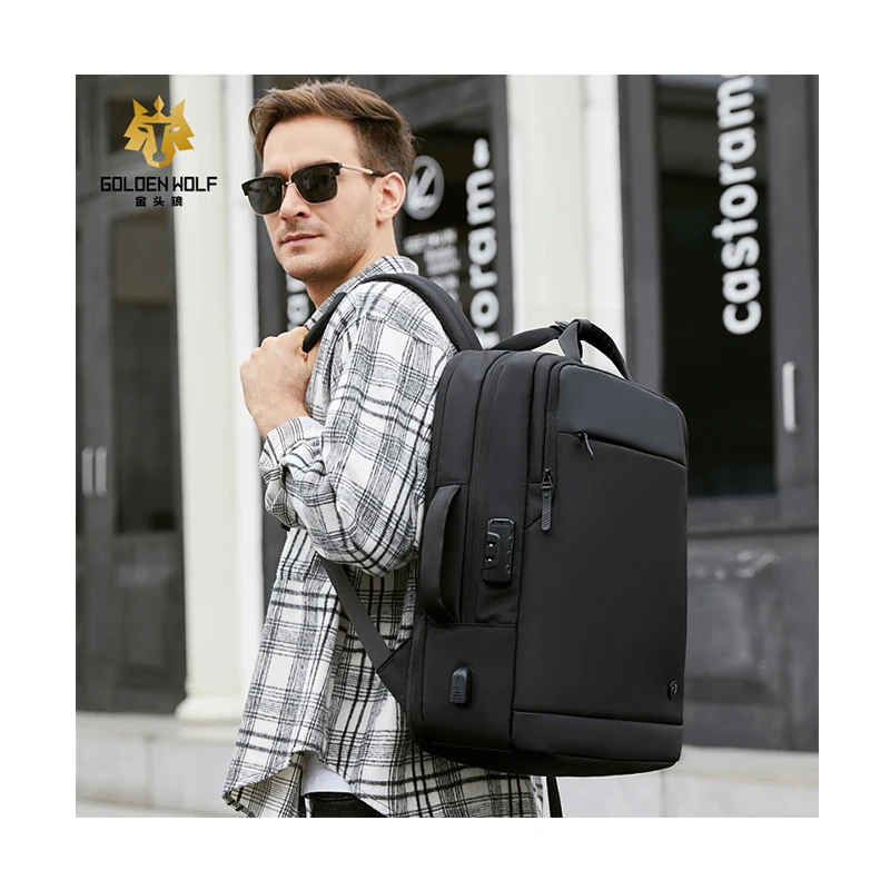 Arctic Hunter 2023 New Men's Travel Waterproof Backpack USB Charging 15.6" Laptop Backpack with Anti-Theft Lock 2