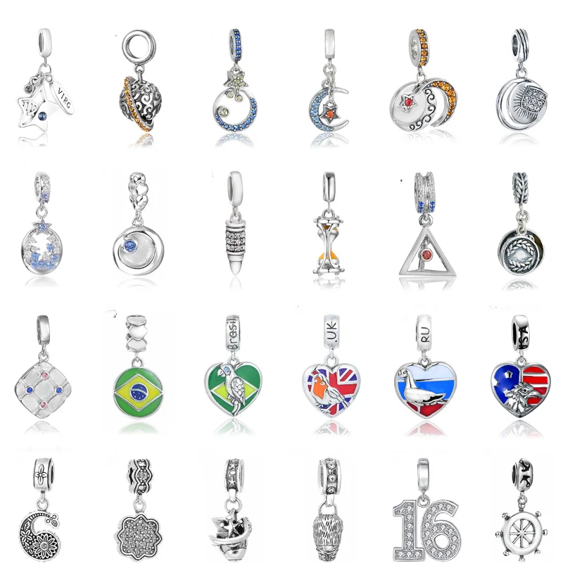 

Genuine 925 Sterling Silver The Moon and The Star Beads Charms Fit Original Bracelets Necklace Luxury Women DIY Jewelry Gift