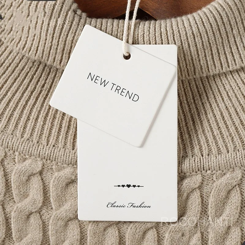 

100x Custom Eco-friendly special cardboard swing tag luxury garment paper tags logo customized Brand name hang tags for clothing