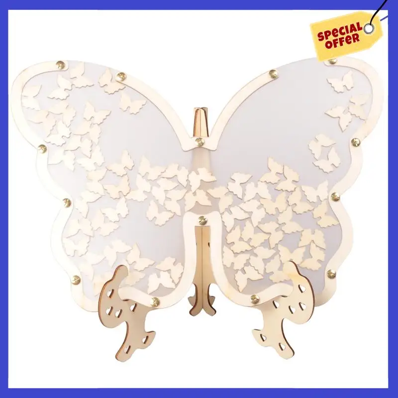 1 PCS DIY White Wedding Guest Book Alternativey Butterfly Frame Rustic Guest Book Alternative Wedding Signs