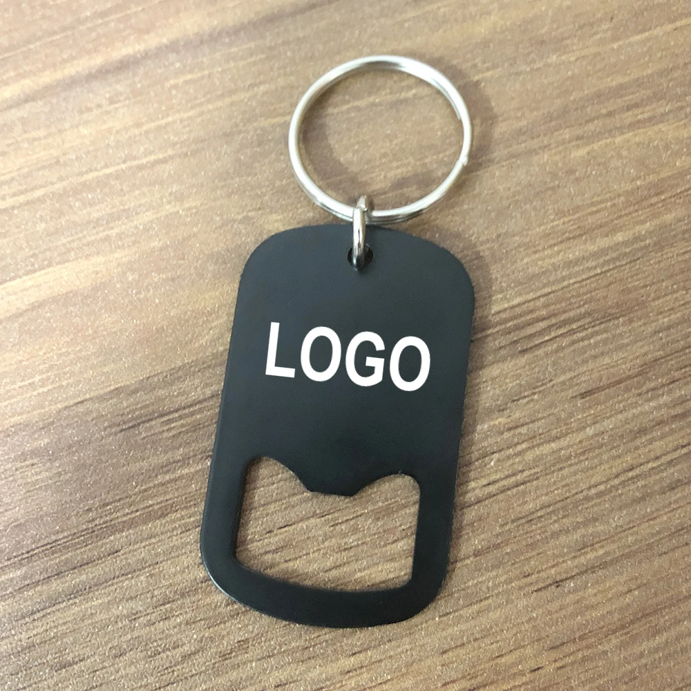 Custom Company Logo Corporate Swag Black Keychain