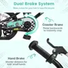 Children's 12-18 Inch Bike with Training Wheels, Pneumatic Tires, Adjustable Seat & Handlebar, Dual Brake System for Ages 3-8