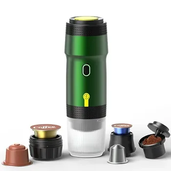 Macchina da caffè portatile elettrica macchina da caffè Espresso italiana portatile per auto e casa 3-in-1 macchina da caffè da viaggio in polvere per Capsule 1