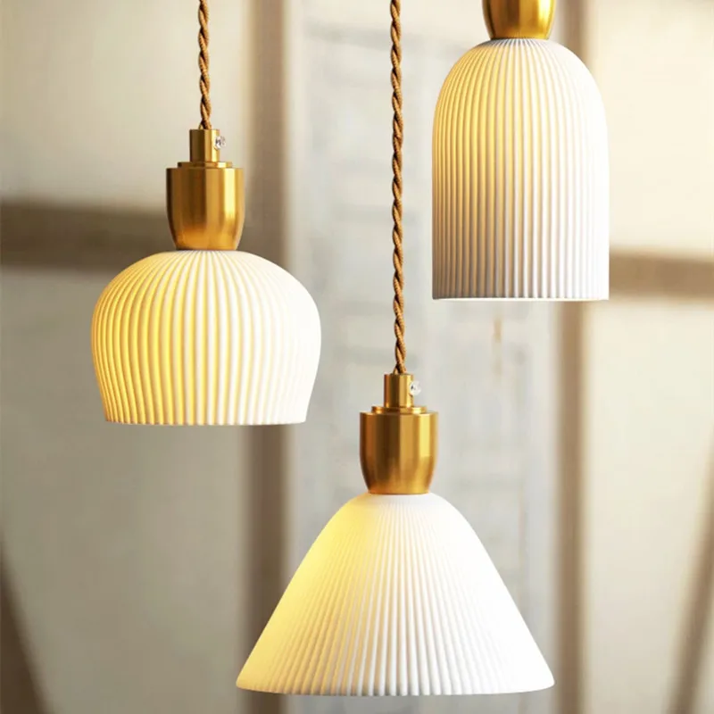 

Nodic Modern Ceramic Pendant Lights Fixtures Bedroom Living Room Light Hanglamp Vintage Hanging Lamp Luminaire Lighting