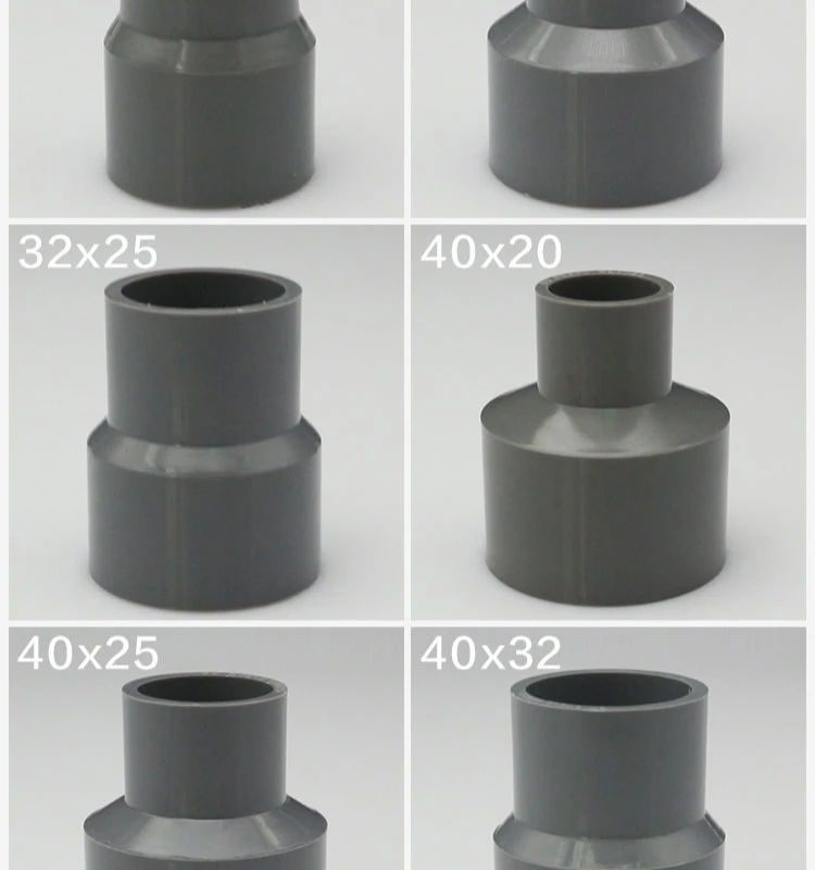 PVC Transdirect 20 25 32 40 50 63 75 90 110 Reducer Size Connector Convert Gray