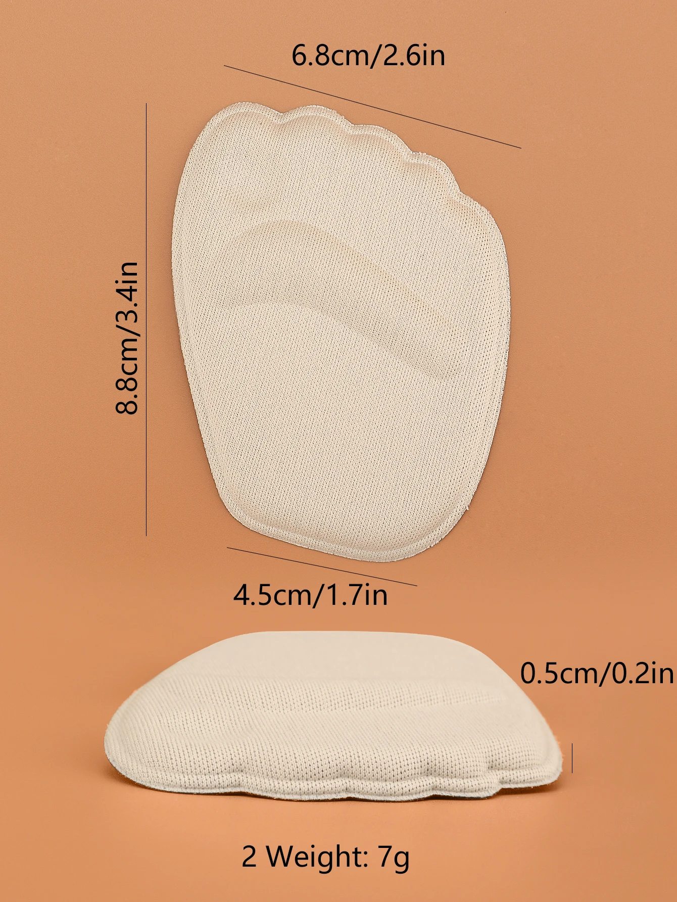 Forefoot insole for women's high heels, invisible half padded sandals, anti slip, shock-absorbing, breathable foam black