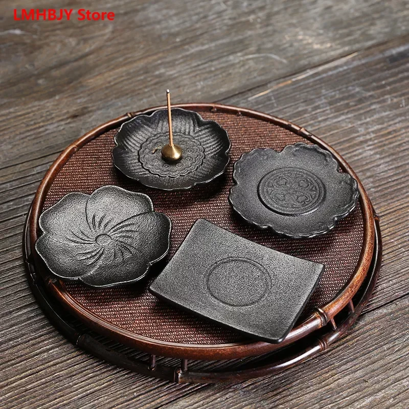 

LMHBJY Black Incense Plate Incense Insert Creative Incense Holder Incense Insert Ceramic Sleeping Incense Seat Zen Decoration