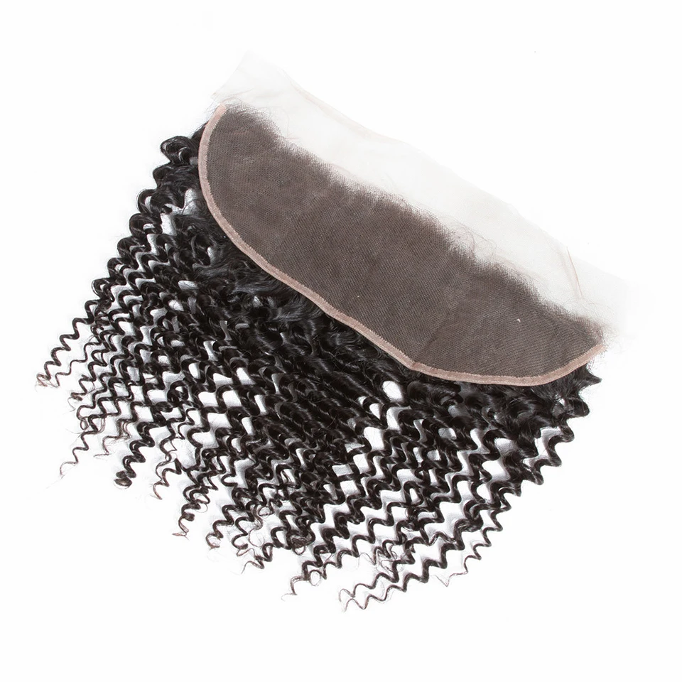 10A Kinky Curly Human Hair Lace Frontal Closures Brazilian 13X4 and 13X6 Lace 100% Remy Hair Frontals Transparent Swiss