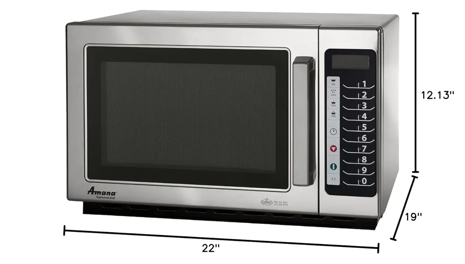 RCS10TS Medium-Duty Microwave Oven, 1000W ，19"D x 22"W x 12.13"H Stainless steel Easy to clean 2