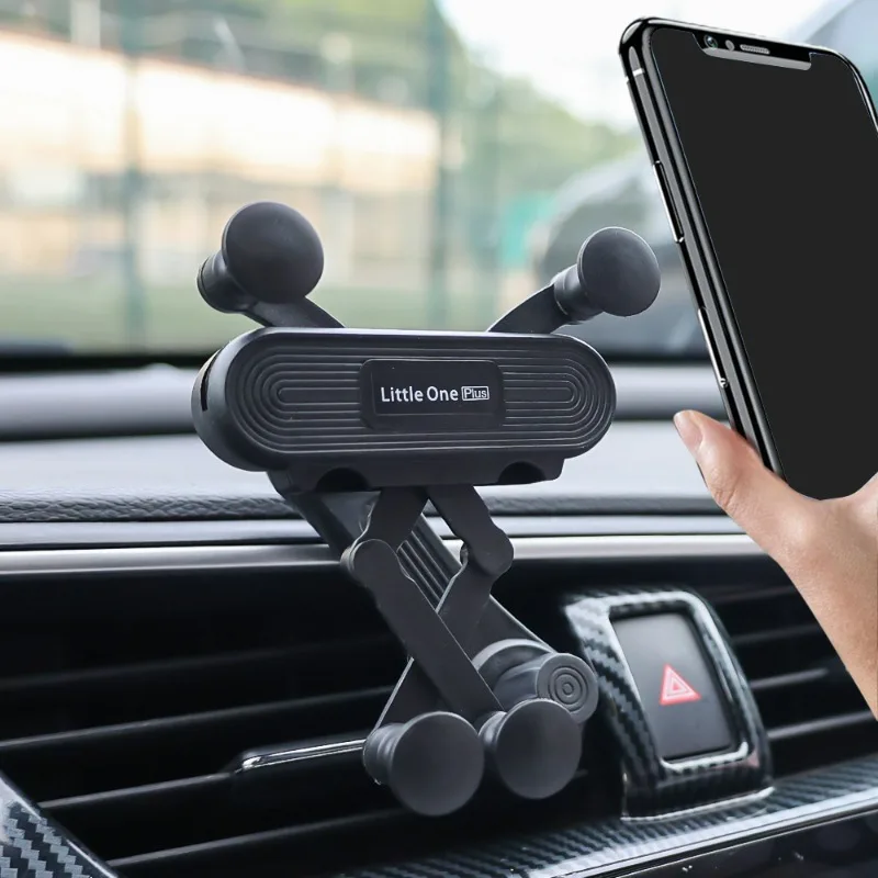 Car Air Outlet Phone Holder Auto Air Vents Hook Fixed Navigation Bracket Anti Shake Gravity Holder Extendable Mobile Phone Stand