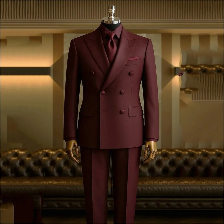 Costumes bordeaux pour hommes