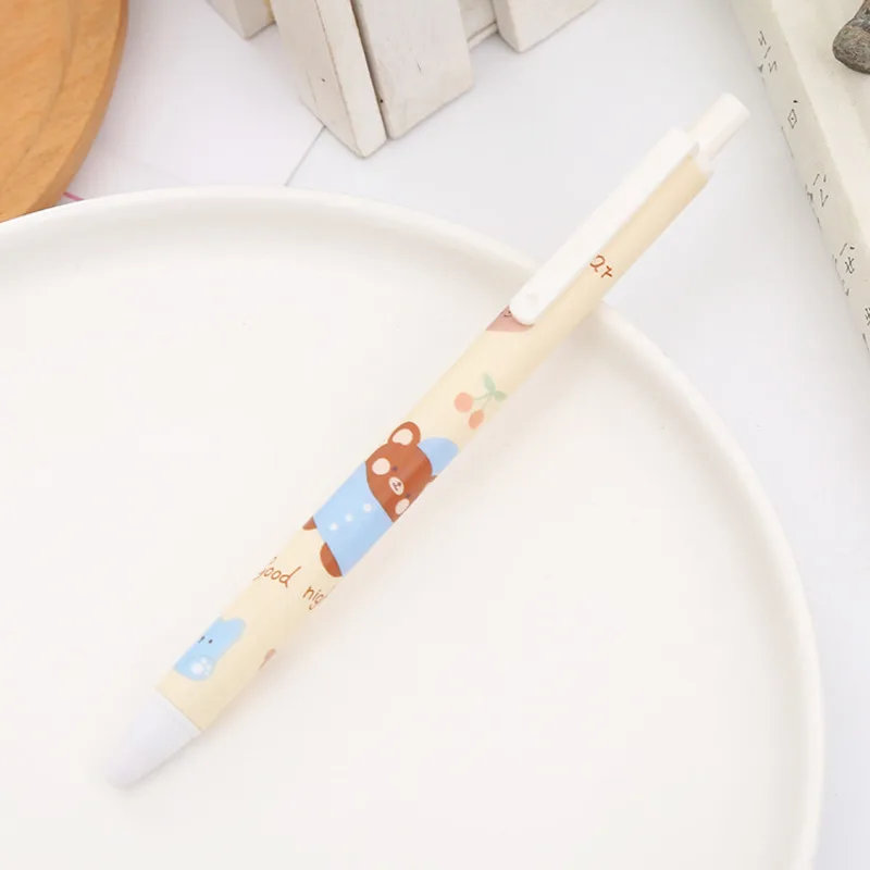 Lytwtw's Cute Gel Pen Creative Rabbit Bear Press 1 Piece Office Gift School Supplies Stationery Kawaii Funny Pens gel pens