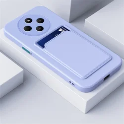 Luxury Silicone Wallet Card Holder Phone Case - Shockproof Coque for Redmi 14C 4G (Purple)