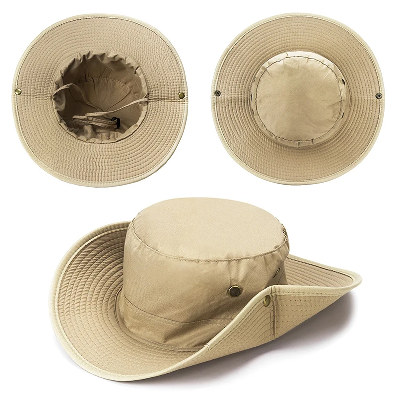 Windproof Outdoor 2023 Summer Men's Bucket Hat Fishing Hiking Hats Men Anti UV Sun Cap Protection Panama Safari Hunting Sunhat 2