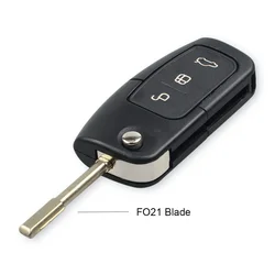 Premium Car Remote Key Shell Fob with 3 Buttons - Durable and Sleek Design (FO21 Blade)
