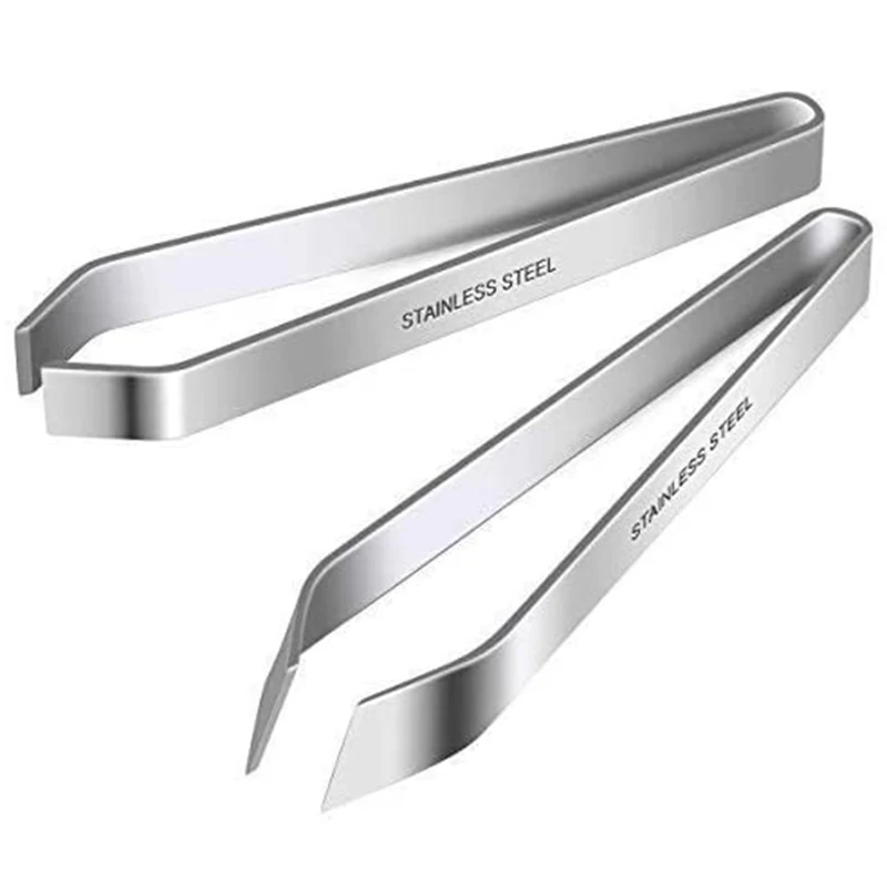 Fish Bone Tweezers, Stainless Steel Flat/Slant Tweezers Pliers Remover (4.6") - Kitchen Tools