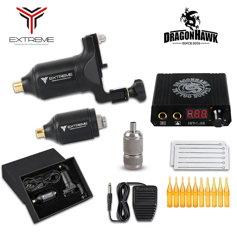 DragonhawkExtremeRotaryTattooMachineKitWith8000rpm6500rpmMotor