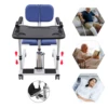Hydraulic Patient Lift Transfer Chair, 330.7Lbs Nursing Wheelchair for Car, Aid Elderly 180° Split Seat Bathroom Bedside Commode 3