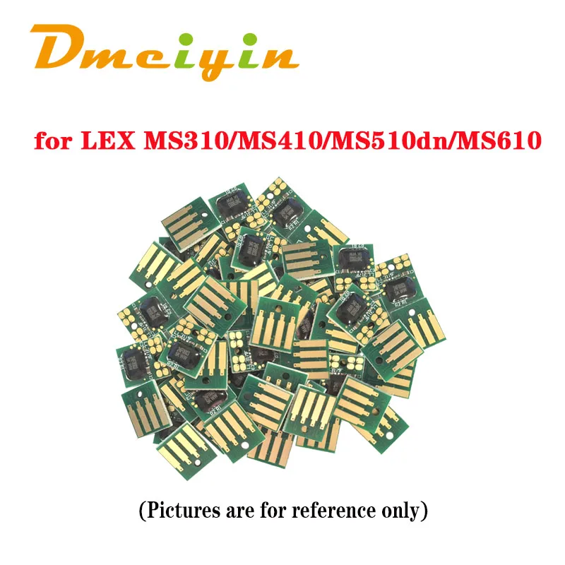 Chip Di Toner Per Stampante Compatibile Con Colori Bk Da 100 Pezzi Per Lexmark Mx310Dn/Mx410De/Mx510/Mx511/Mx610/Mx611