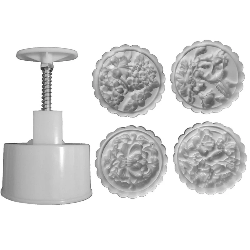 Cookie Stamps Flying Bird Flower Mooncake Mold Hand Pressure Moon Cake