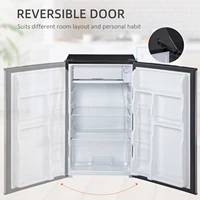 HOMCOM 3.2 Cu.Ft Mini Fridge with Freezer, Single Door Compact Refrigerator with Adjustable Thermostat, Shelf and Reversible Doo 2