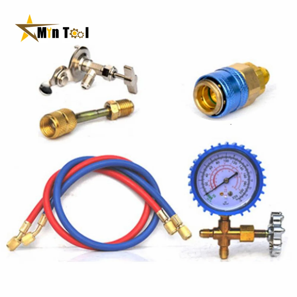 R22 R134A R410 R600 Refrigerante Aria Condizionata Per Uso Domestico Fluoruro Kit Di Strumenti Di Aggiunta Freon Comune Contatore Del Gas Freddo Acces