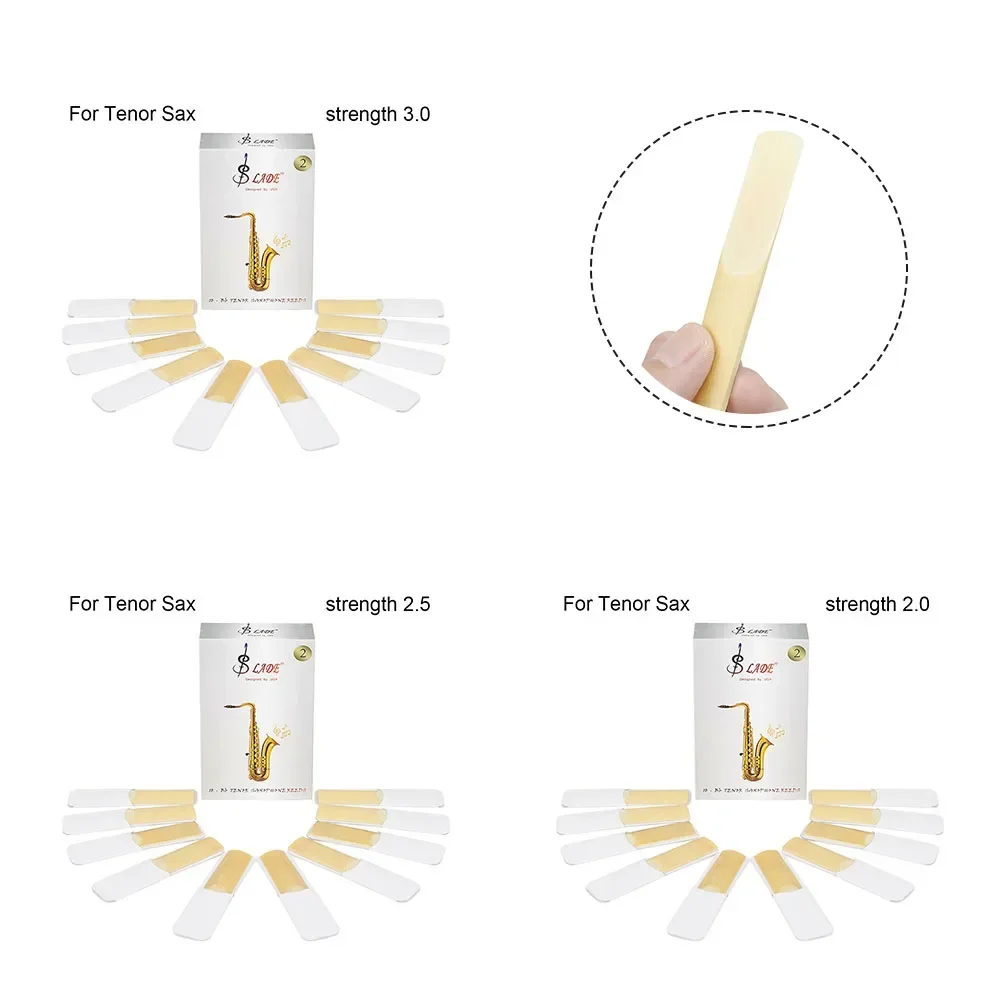 Sax Accessories Reeds Kit Set 10pcs 6g/0.21oz For Tenor Sax Hardness 2/2.5/3 Instrument Clarinet Parts