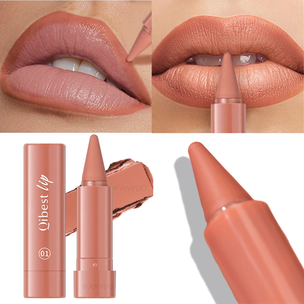 Matte Sexy Red Lipstick Velvet Gradient Twist-Up Lip Liner Waterproof Easy Color Contouring Tint Lipliner Crayon Lipgloss Makeup_voghion.com