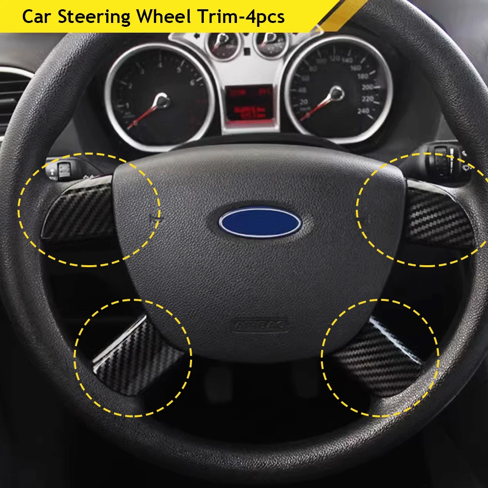 

4 шт./набор, наклейки на панель рулевого колеса автомобиля Ford Focus 2 MK2 2005 - 2011