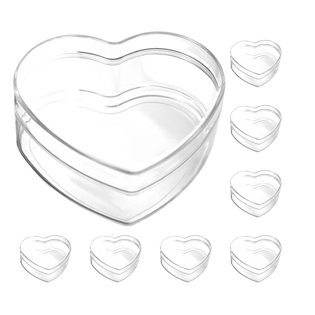 

8 Pcs Packing Boxes Transparent Storage Small Candy Containers Heart Candies for Wedding Party Snacks Favor Gifts Bulk