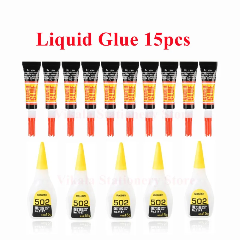 

20pcs Liquid Glue School 15G Flexible Instant Rubber Adhesive 502 Liquid Cyanoacrylate Super Glue for Phone Screen Crystals