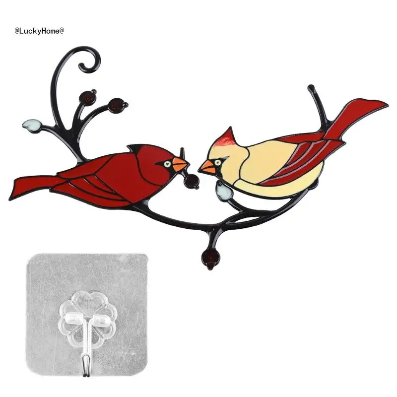 

11UA 1 Pair Personality Red Bird Shaped Pendant for Home Window Hangings